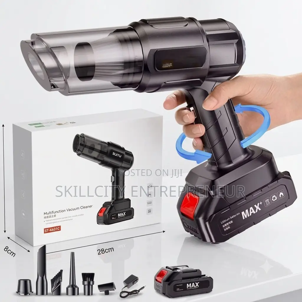 Portable Handheld Car Vacuum Cleaner. Cordless and Rechargeable