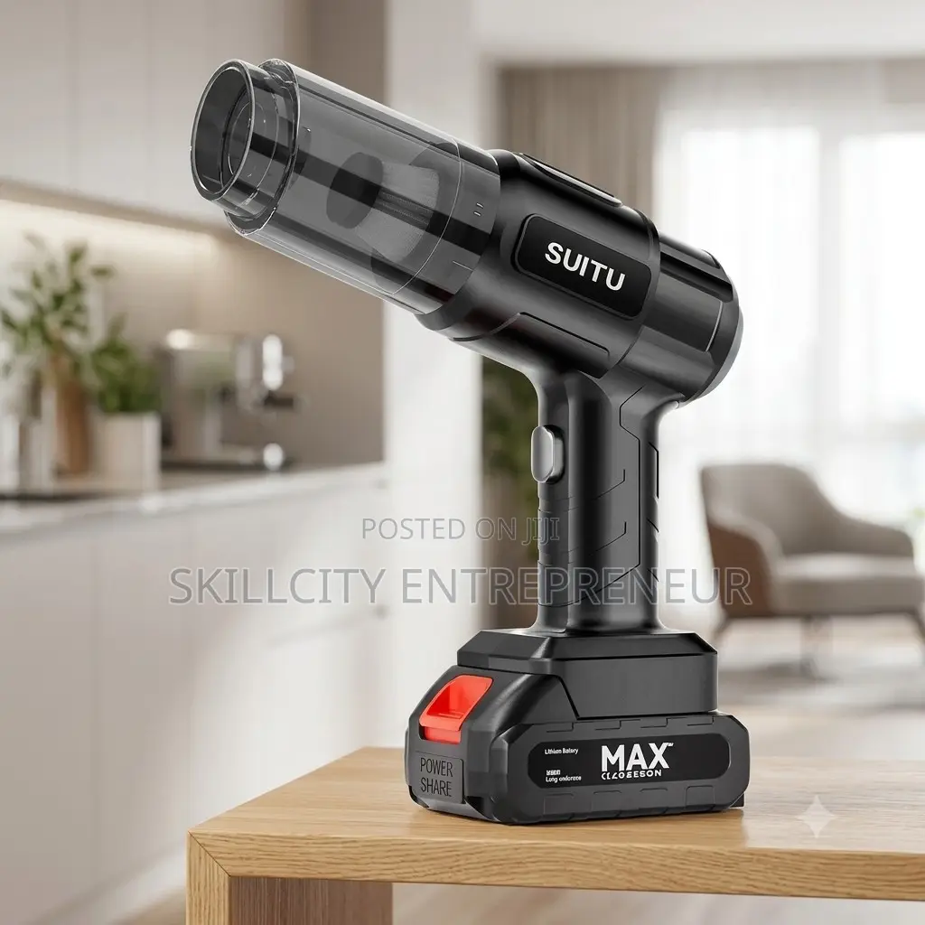 Portable Handheld Car Vacuum Cleaner. Cordless and Rechargeable
