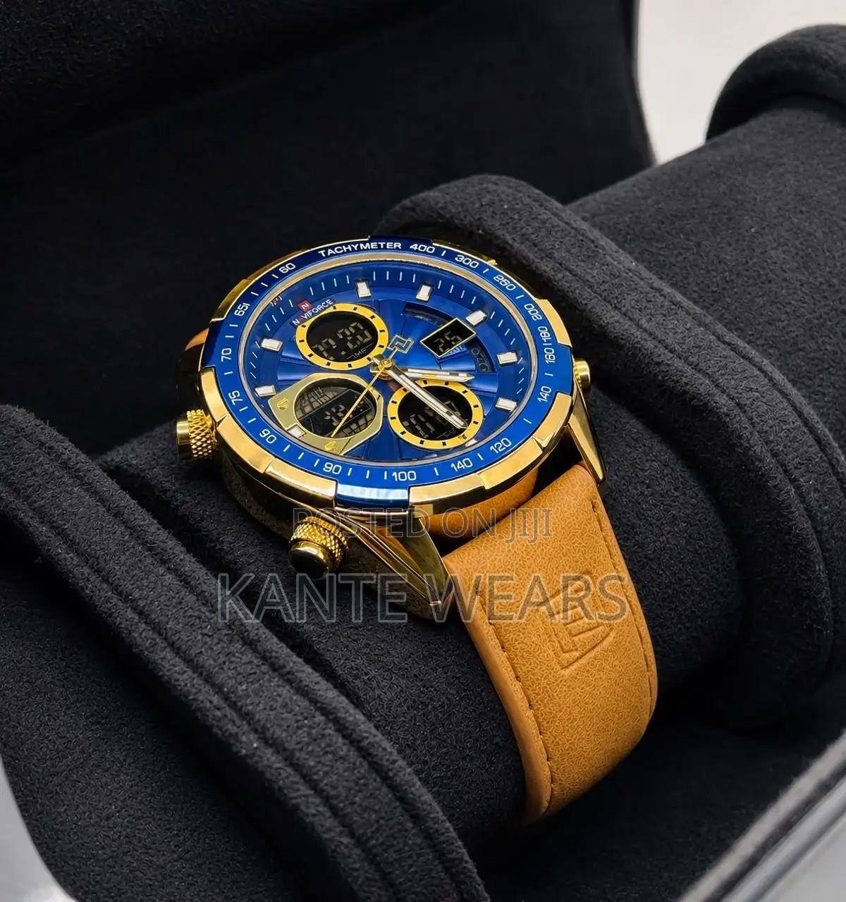 *Quality Leather Strap Naviforce Waterproof Wristwatch