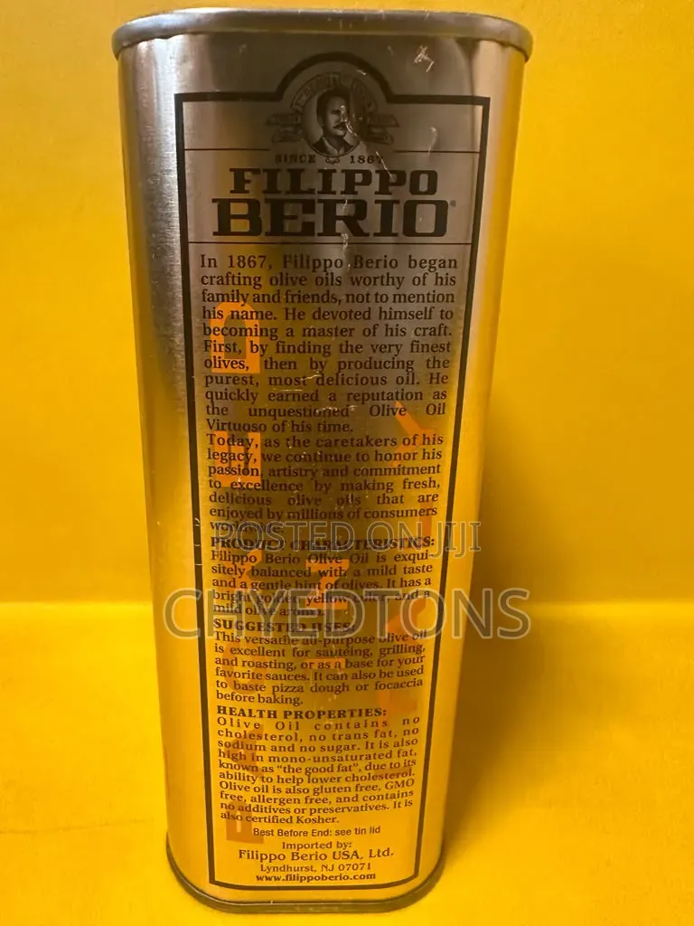 Filippo Berio Extra Virgin Olive Oil (33.8 Fl Oz / 1 Liter Tin)
