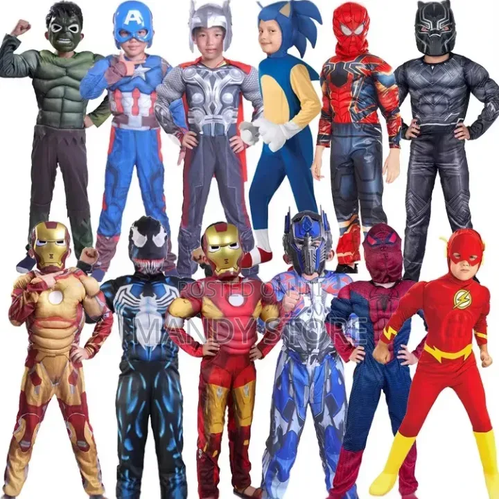High Quality Superhero Muscle Jumpsuit Halloween Costumes for Boys