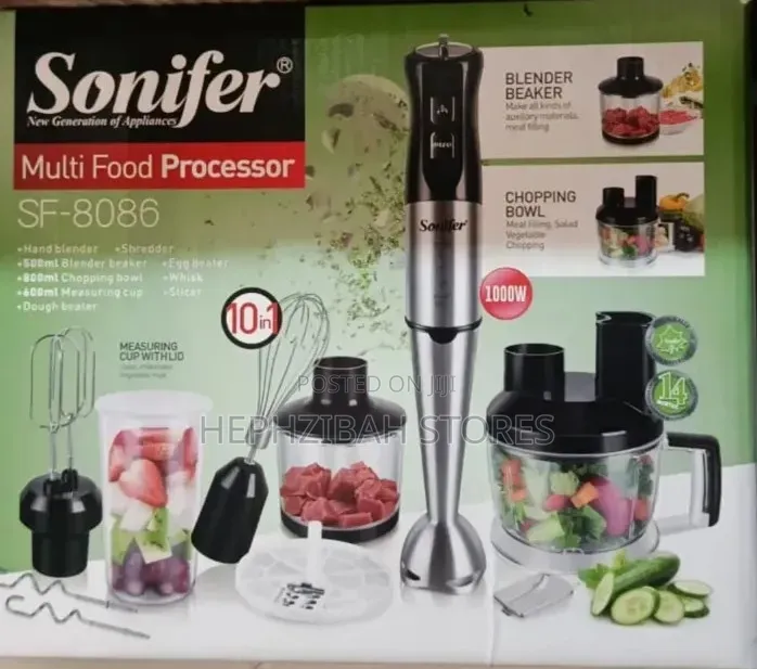 Sonifer Multi Purpose 10 in 1 Hand Blender Food Processor (Sf-8086)