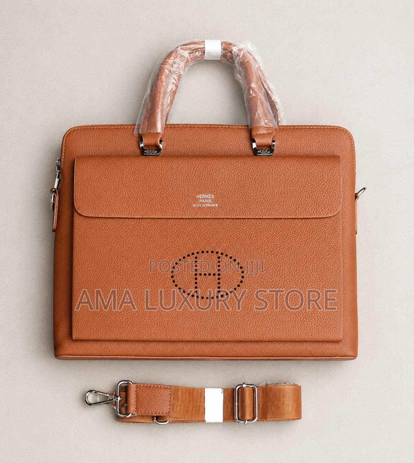 Hermes Luxury Leather Laptop/Office Bag – Unisex, Stylish Durable