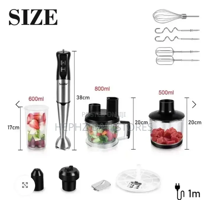 Sonifer Multi Purpose 10 in 1 Hand Blender Food Processor (Sf-8086)