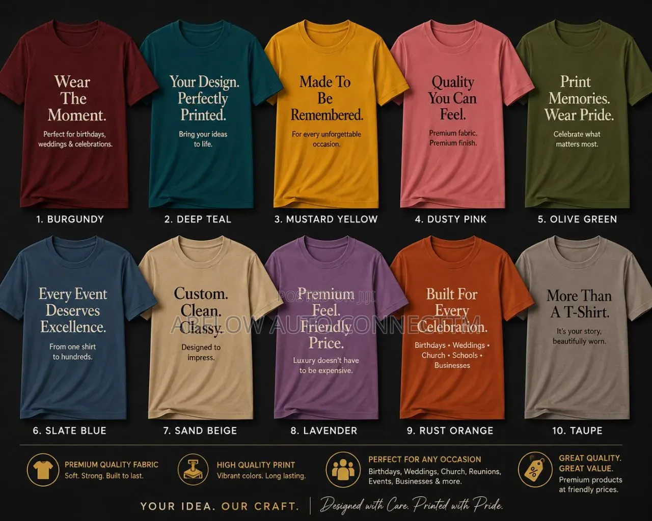 High-Quality Custom T-Shirts | Birthday, Wedding Corporate Branding