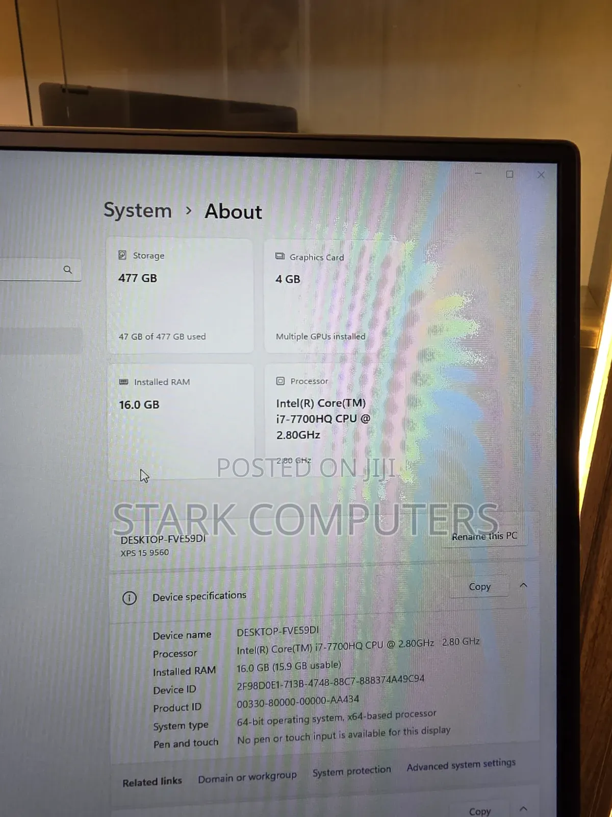 Laptop Dell XPS 15 9560 16GB Intel Core i7 SSD 512GB