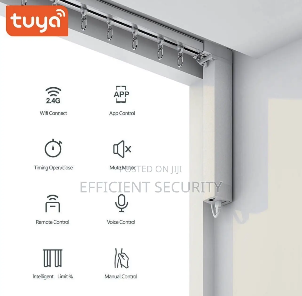 Tuya Smart Curtain Motor With Rail 4.2m Track, Wifi Remote Control