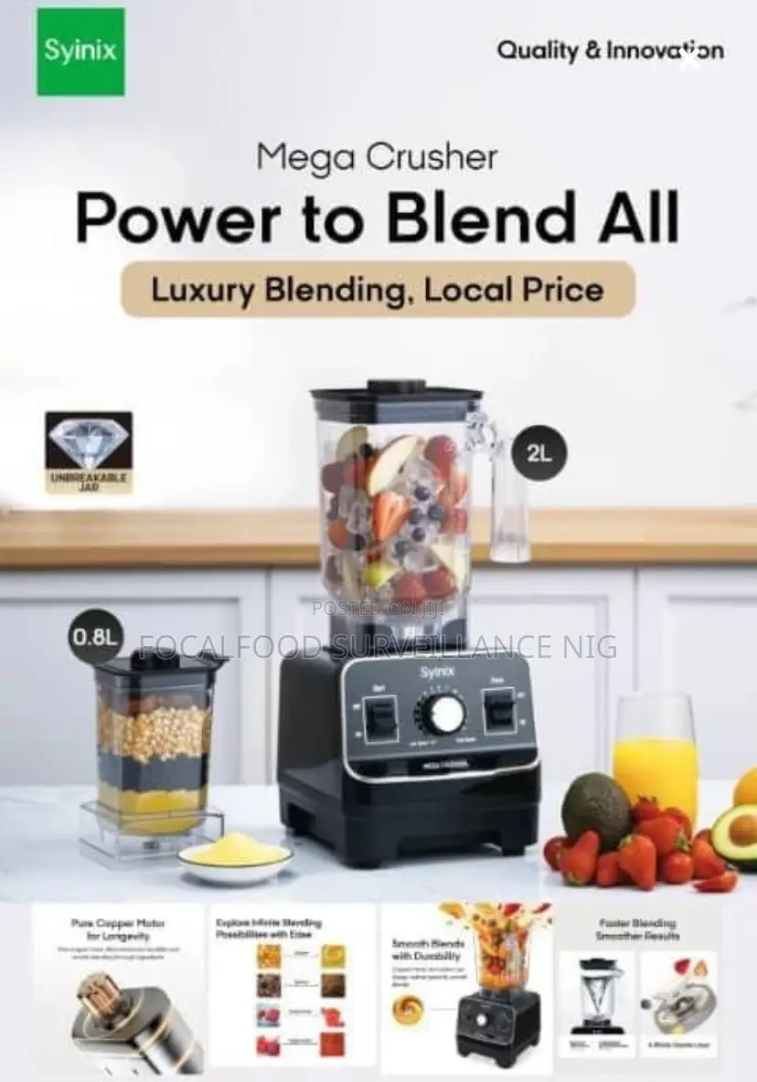 2 in 1 Syinix Mega Cruser Power Blender , 1500w