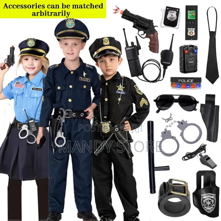 Police Costume and Role Play Kit Boys Carnival Party Performance