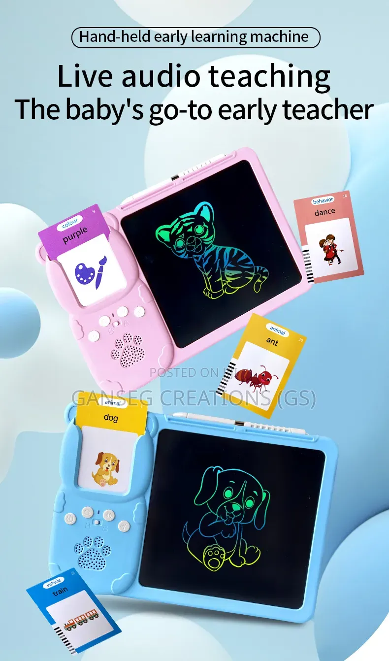 2-in-1 Talking Flash Cards LCD Writing Tablet – Kids Educational Toy