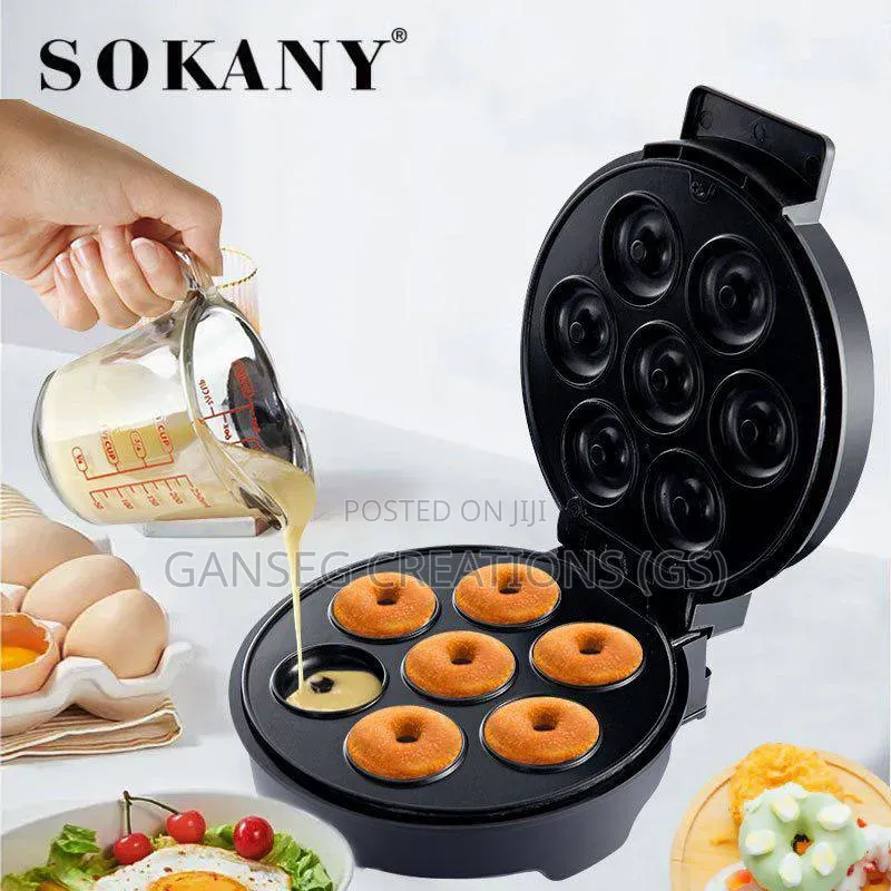 Original Sokany Electric Donut Maker Machine – 7-Piece Non-Stick Baker