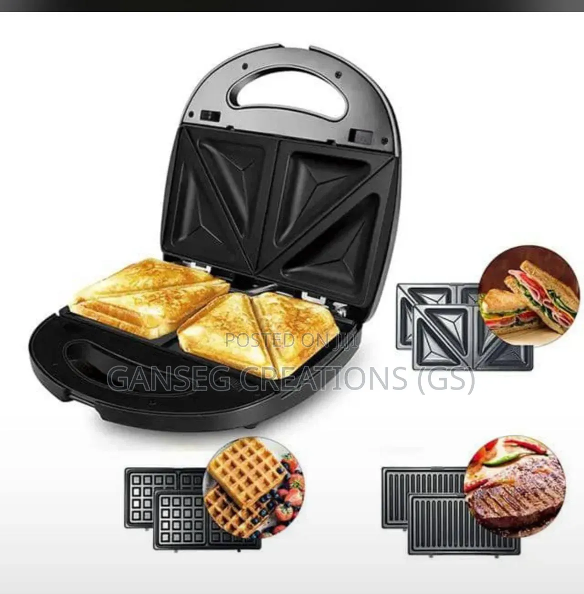 Multifunctional 3-in-1 Sandwich, Waffle Panini Grill Machine .