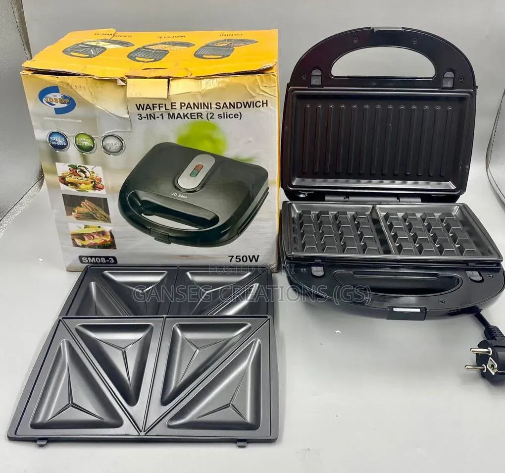 Multifunctional 3-in-1 Sandwich, Waffle Panini Grill Machine .