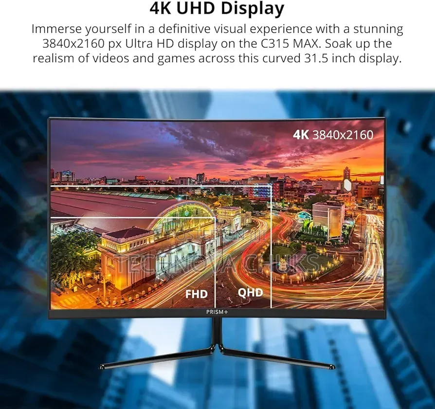 Prism+ C315 Max 31.5" Curved Monitor, 16:9 Uhd 3840x2160 60hz
