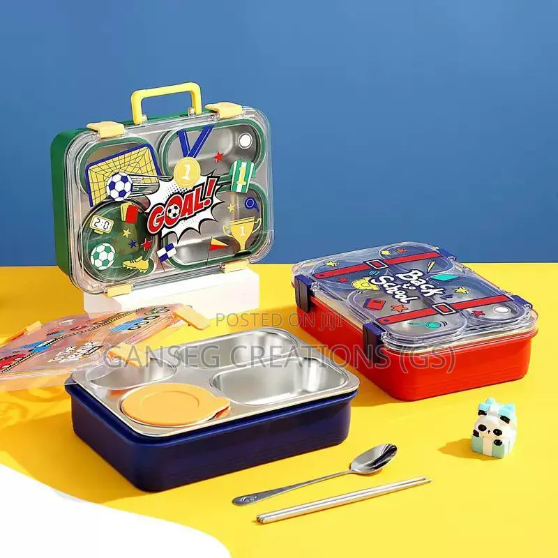 Stainless Steel Divided Lunch Box – Leakproof Kids School Bento Box