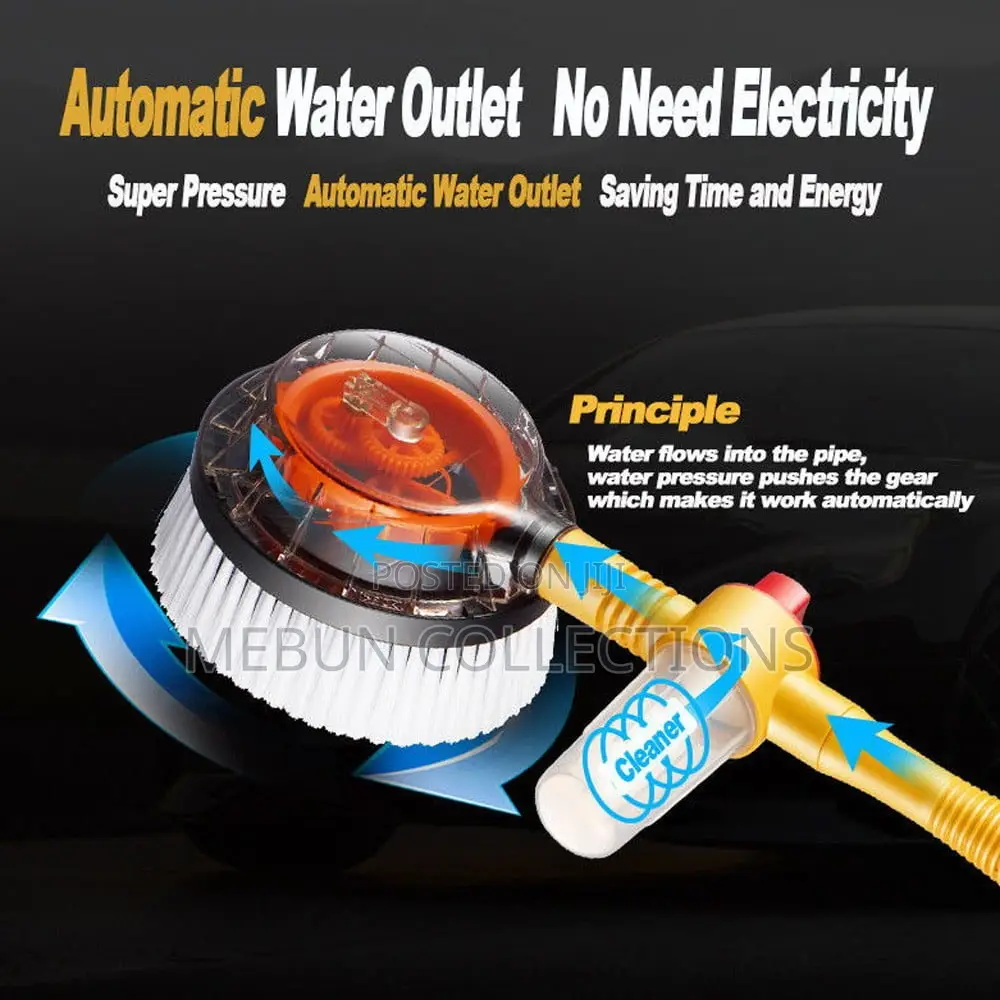 Auto Rotating Car Wash Brush With Long Handle
