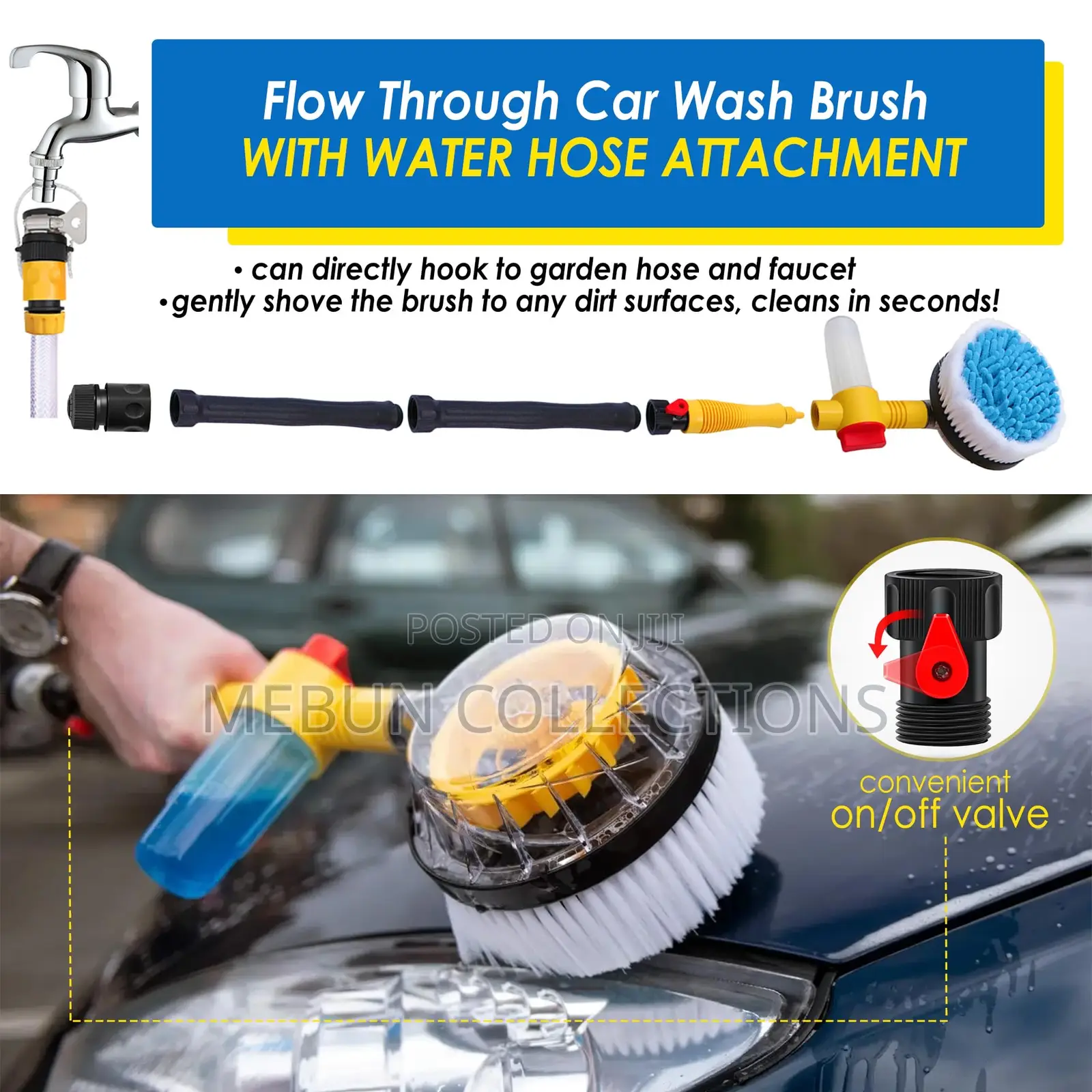 Auto Rotating Car Wash Brush With Long Handle