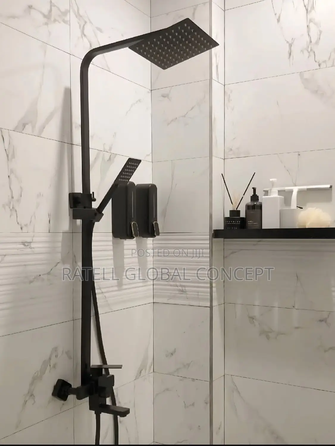 Heavy Guage Black Shower Set [Brimix]