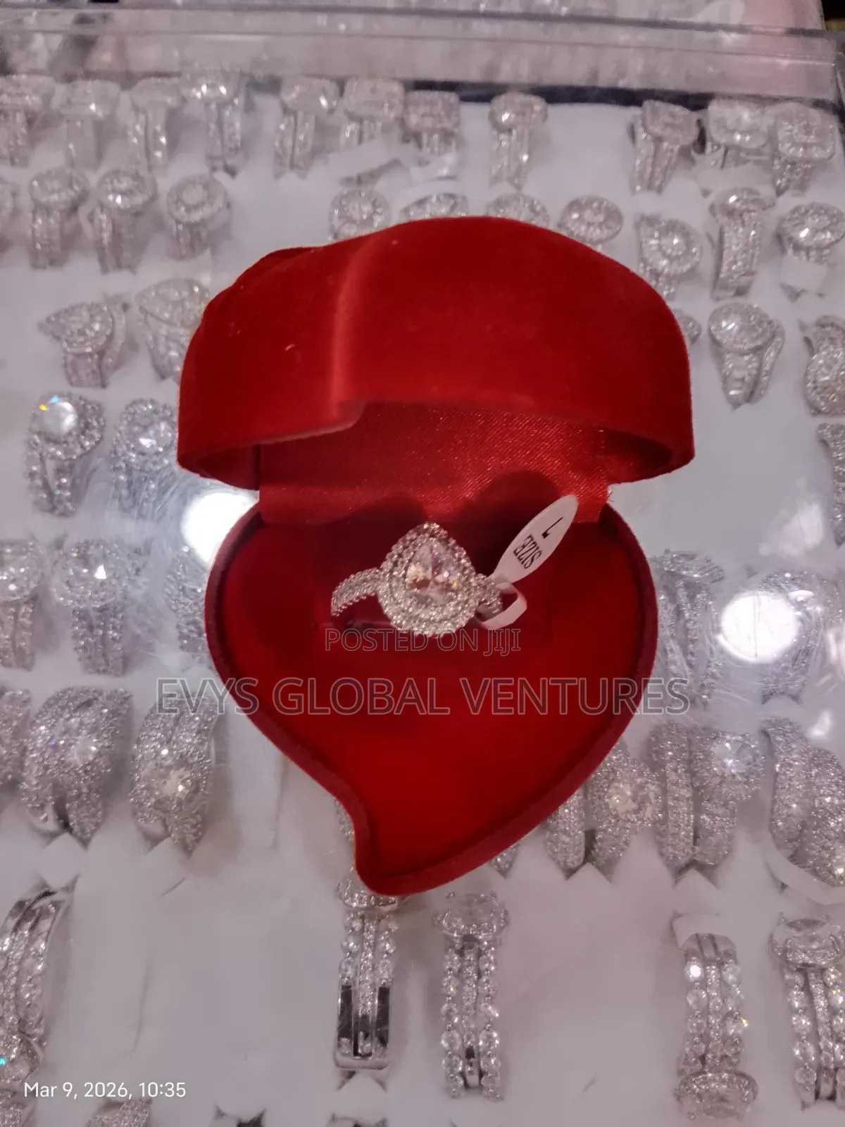 Heart Shaped Engagement Ring + Ring Box Available In Different Sizes
