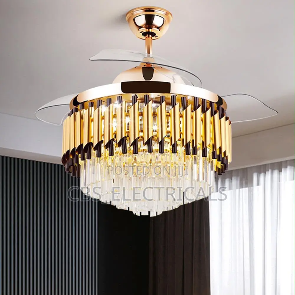 Crystal Ceiling Fan Chandelier