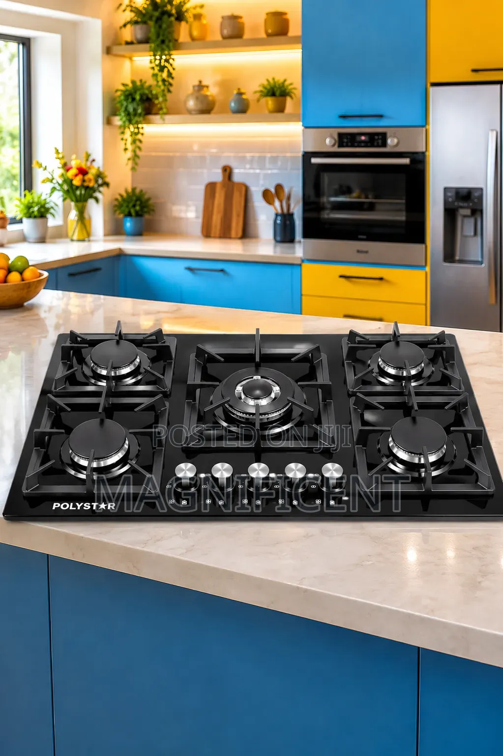 Premium Polystar 90x50cm 5-Burner Gas Cooker