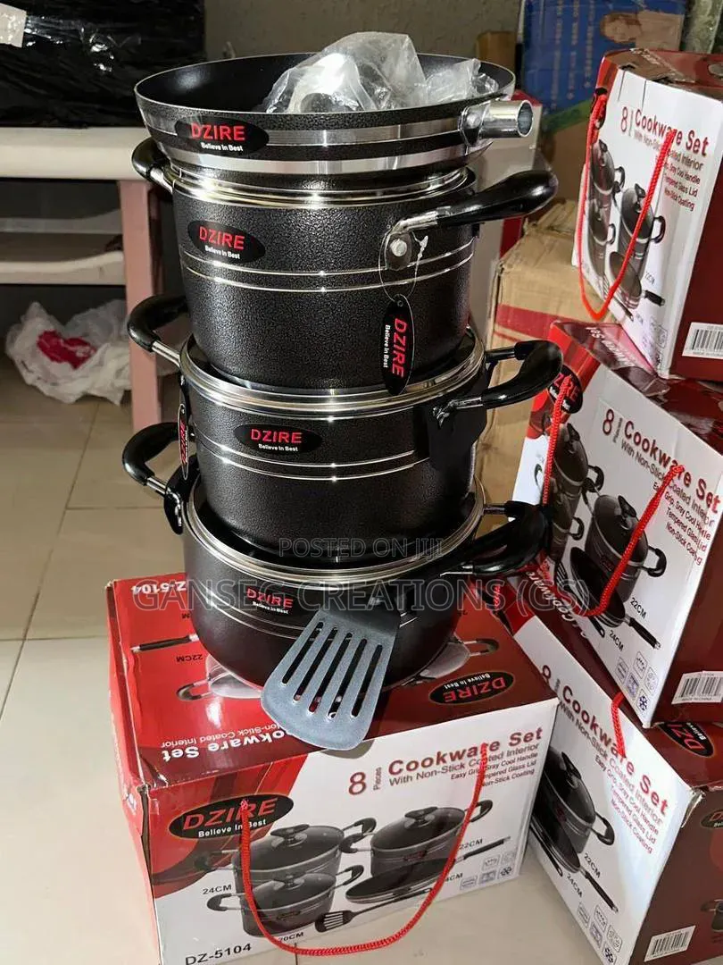 Original Dzire 8-Piece Non-Stick Cookware Set – Premium Granite Finish