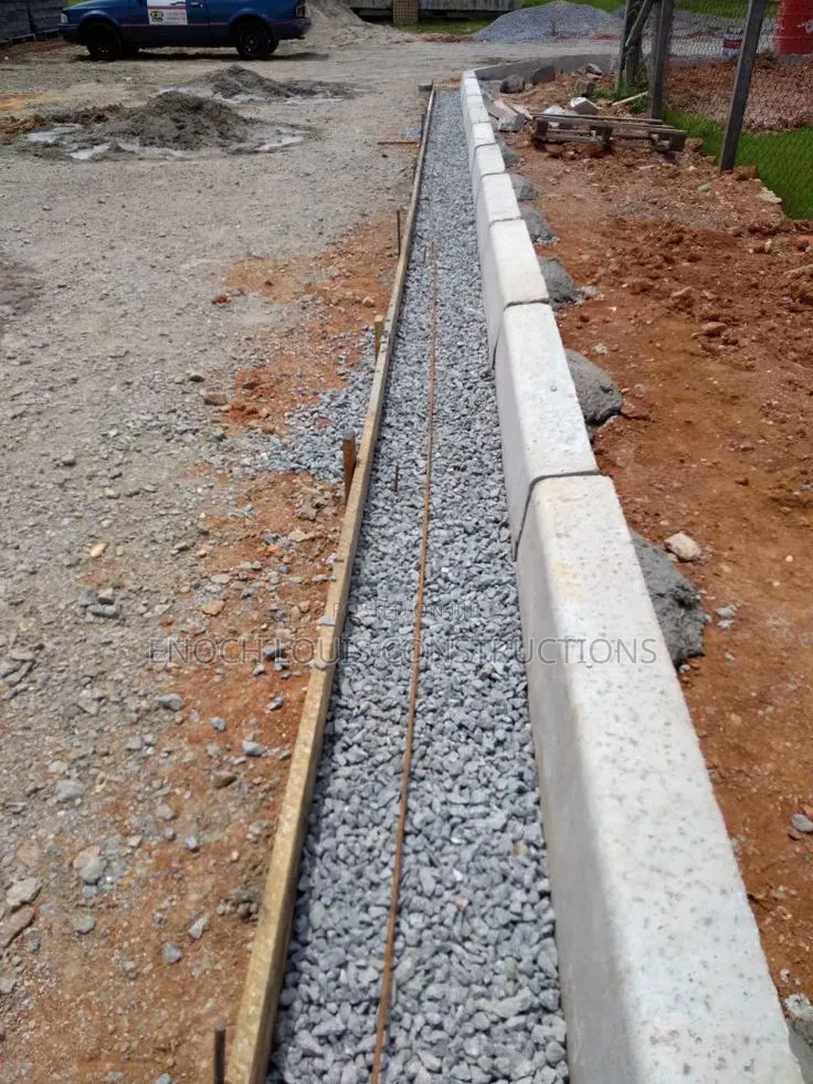 Interlocking Paving Road And Gutter Construction