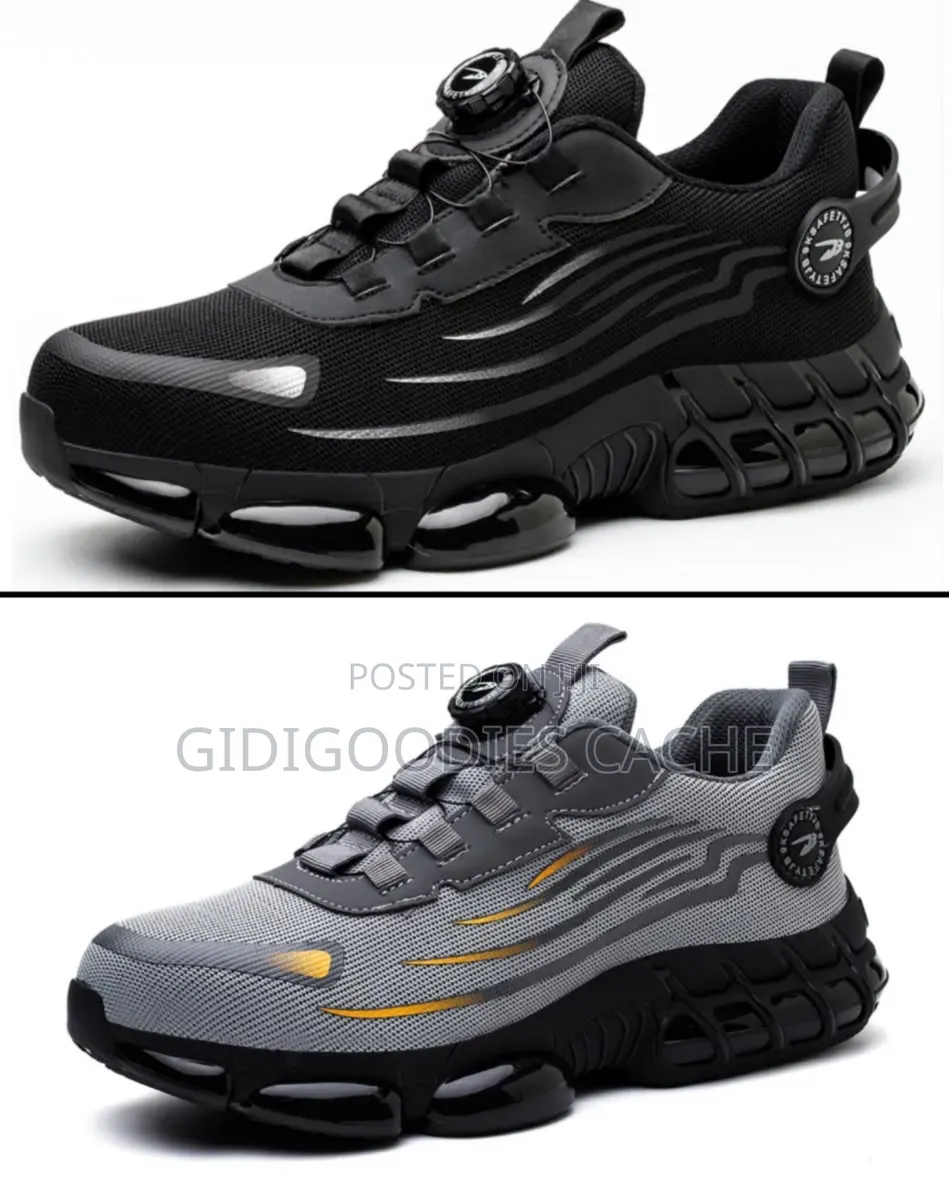 Men's Black Anti-Smash Safety Work Shoes With Dial Closure