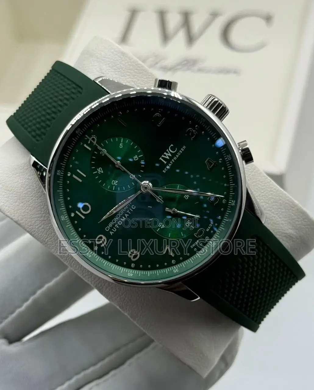 Iwc Schaffhausen Automatic Quality Luxury Men Rubber Wristwatch