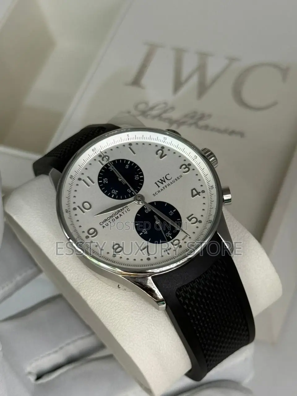 Iwc Schaffhausen Automatic Quality Luxury Men Rubber Wristwatch