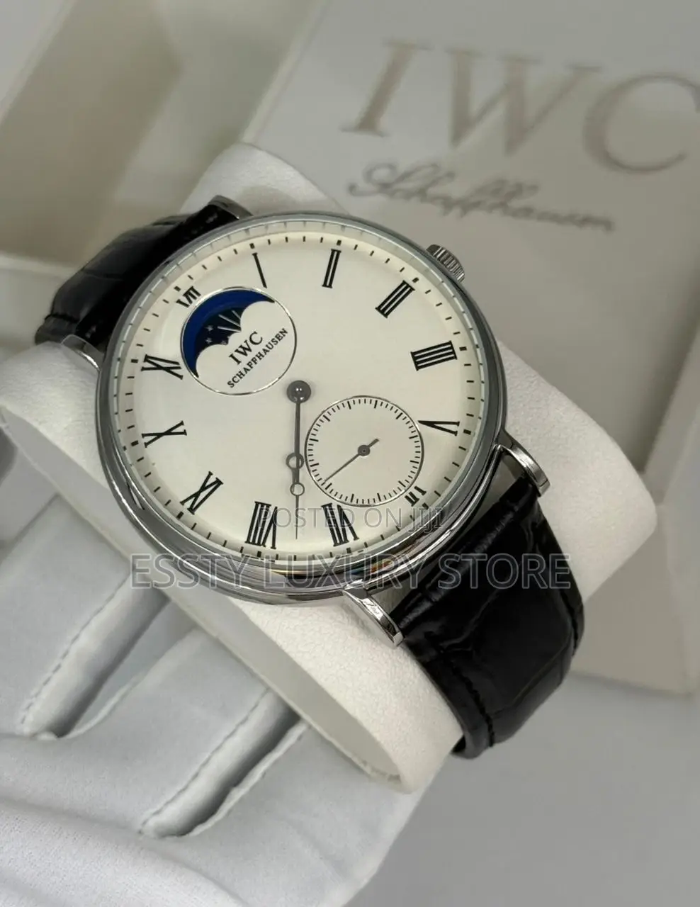 Iwc Schaffhausen Quality Luxury Men Genuine Leather Wristwatch