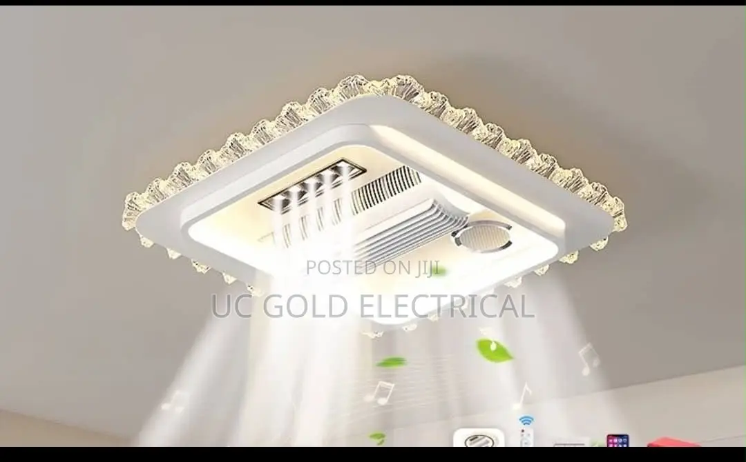 Summer Living Room Bladeless Silent Fan Light Ceiling Light Modern