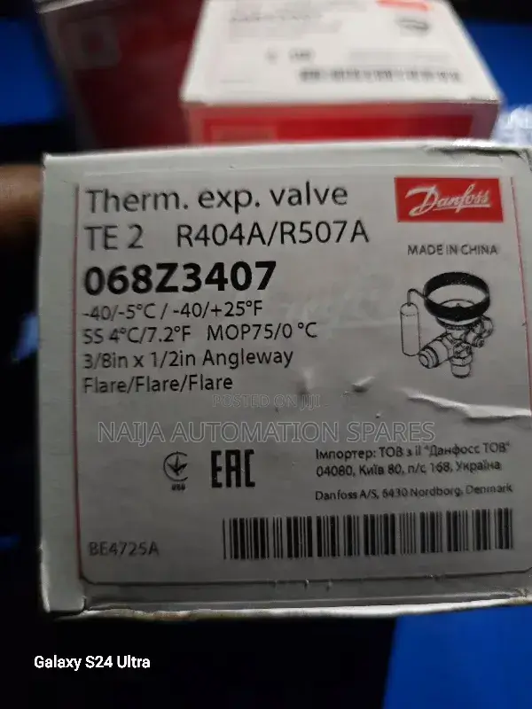 Danfoss Thermostatic Expansion Valve | 068z3407