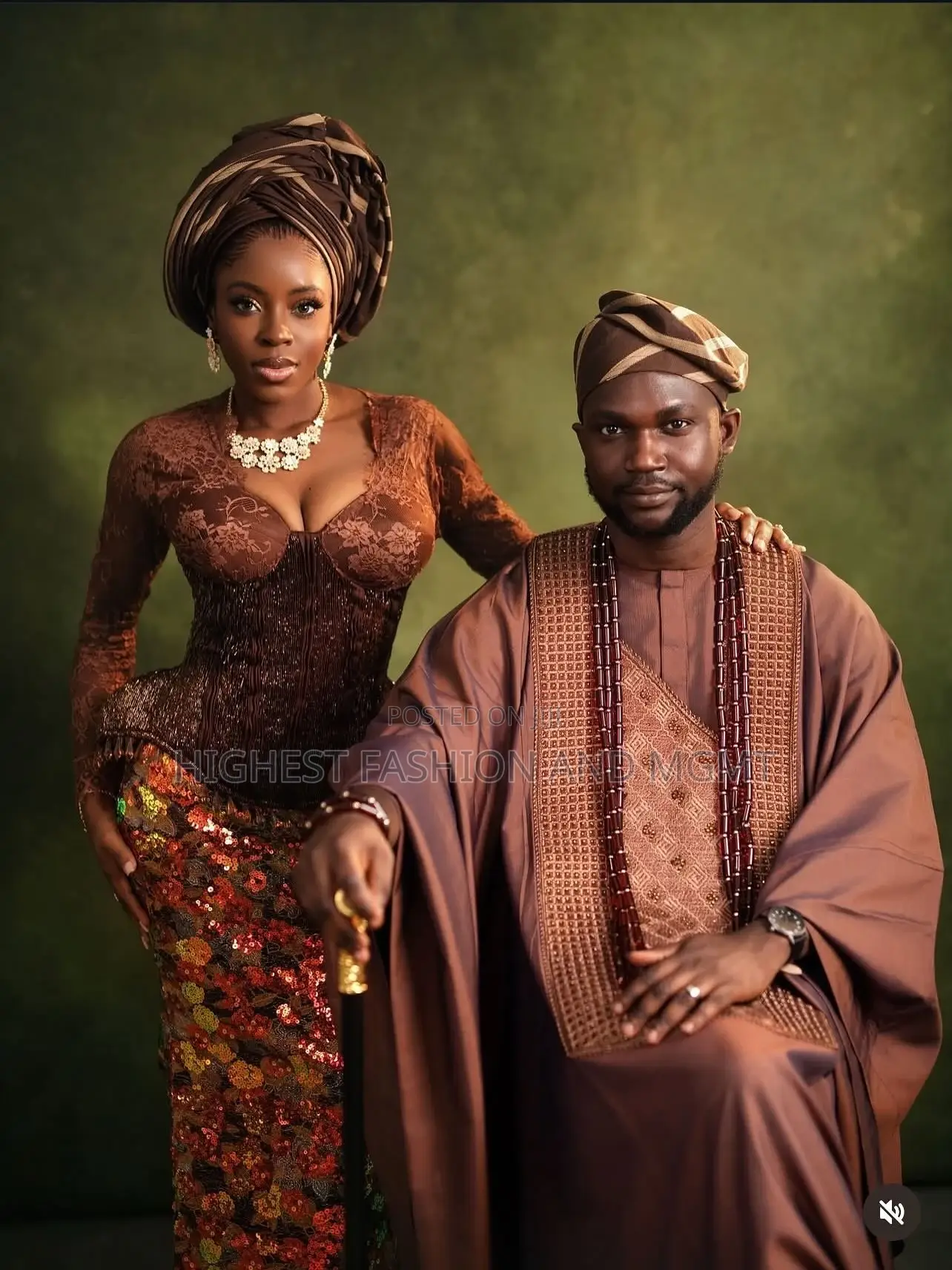 Mocha Lace Bridal Gown Men’S Brown Agbada