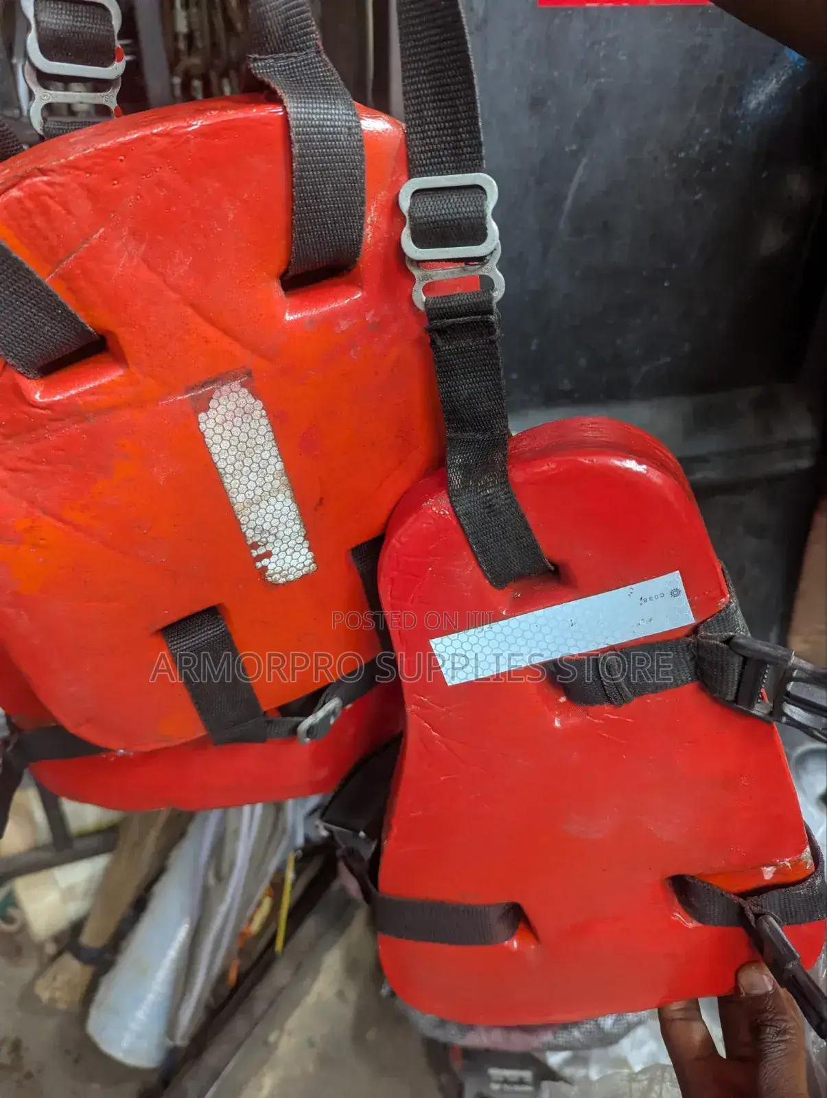 Seahorse Work Vest, A Red Pvc-coated