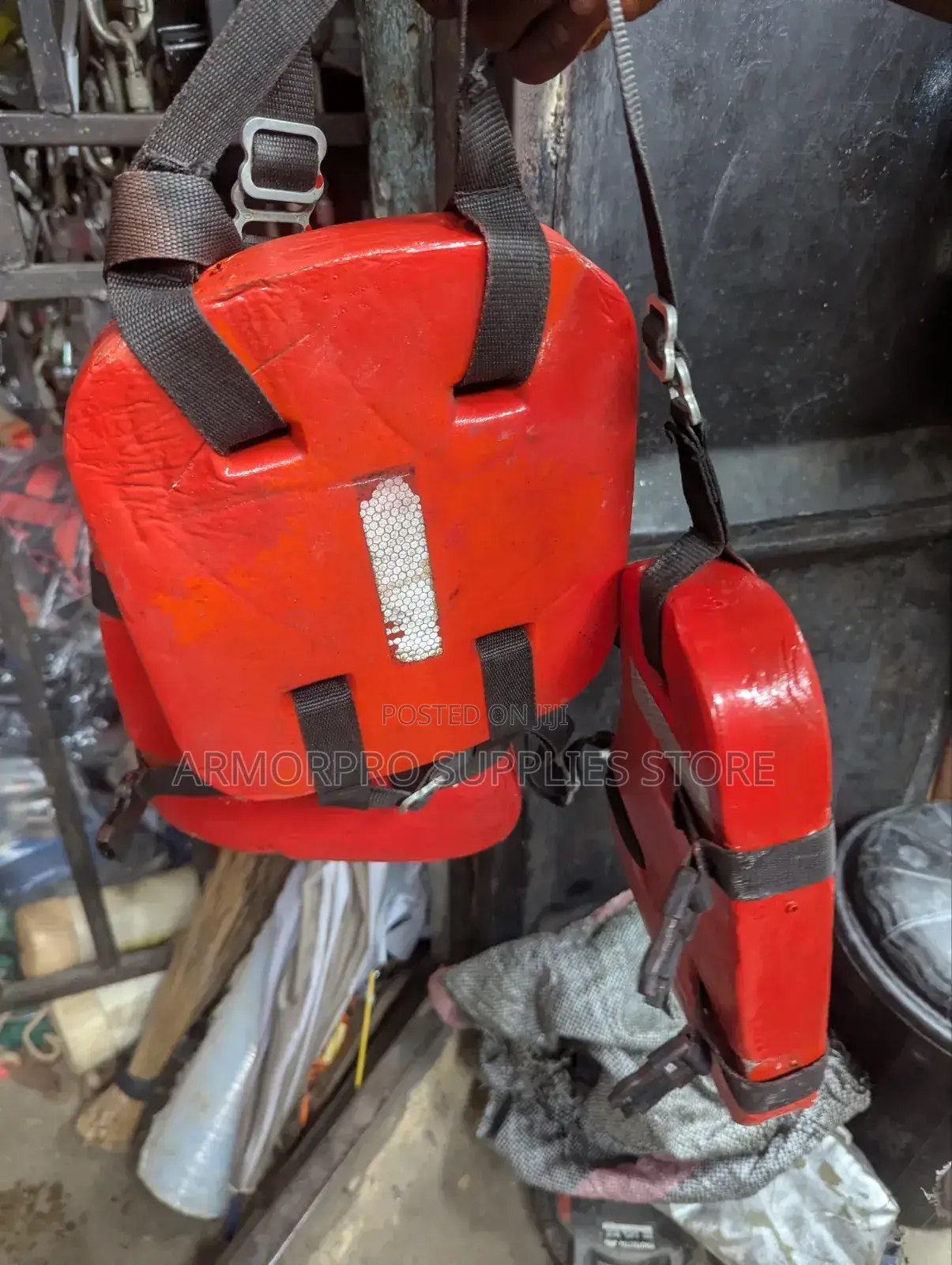 Seahorse Work Vest, A Red Pvc-coated