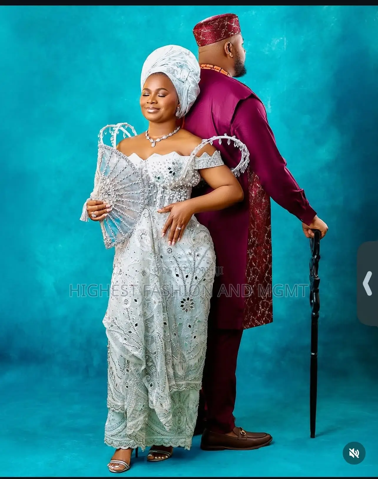 Silver-White Beaded Bridal Gown Men’S Plum Agbada
