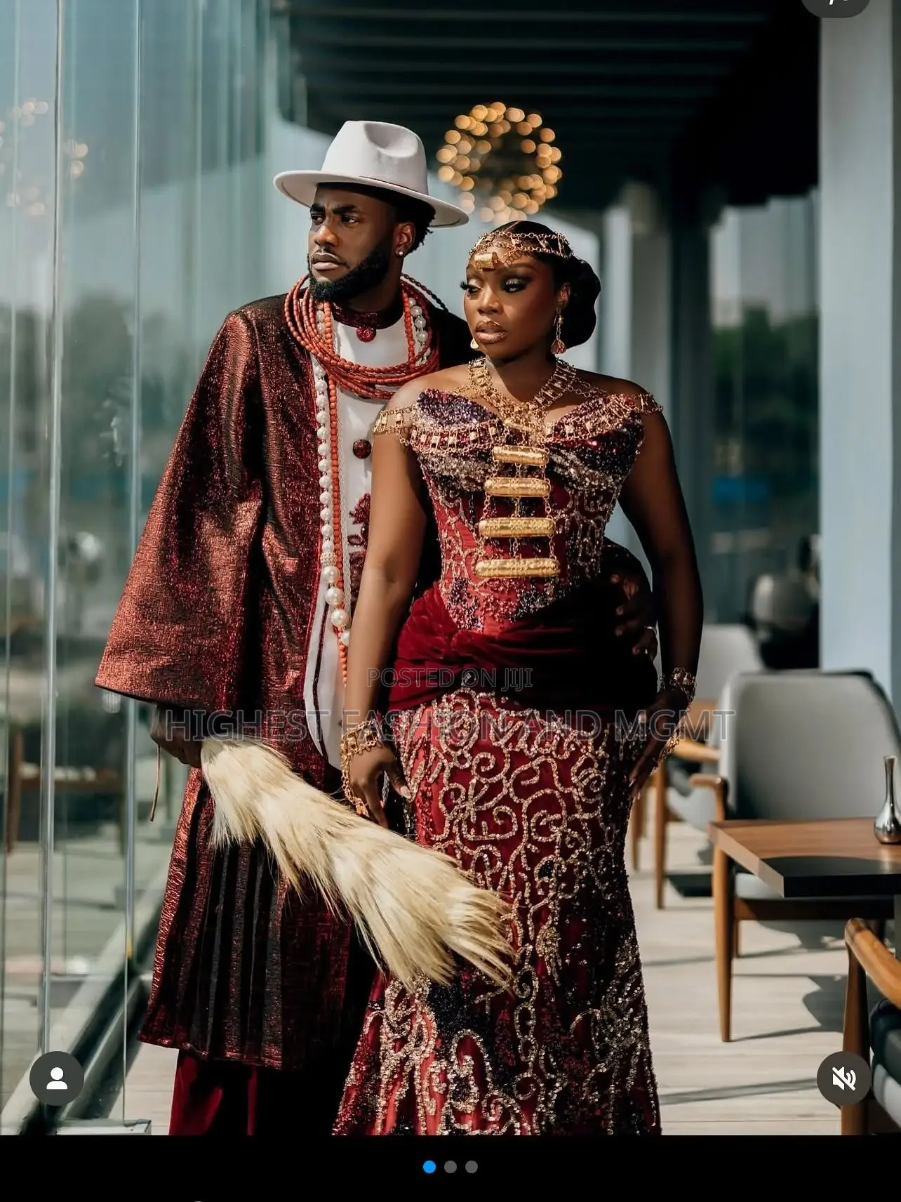 Burgundy Embellished Bridal Gown Men’S Burgundy Agbada