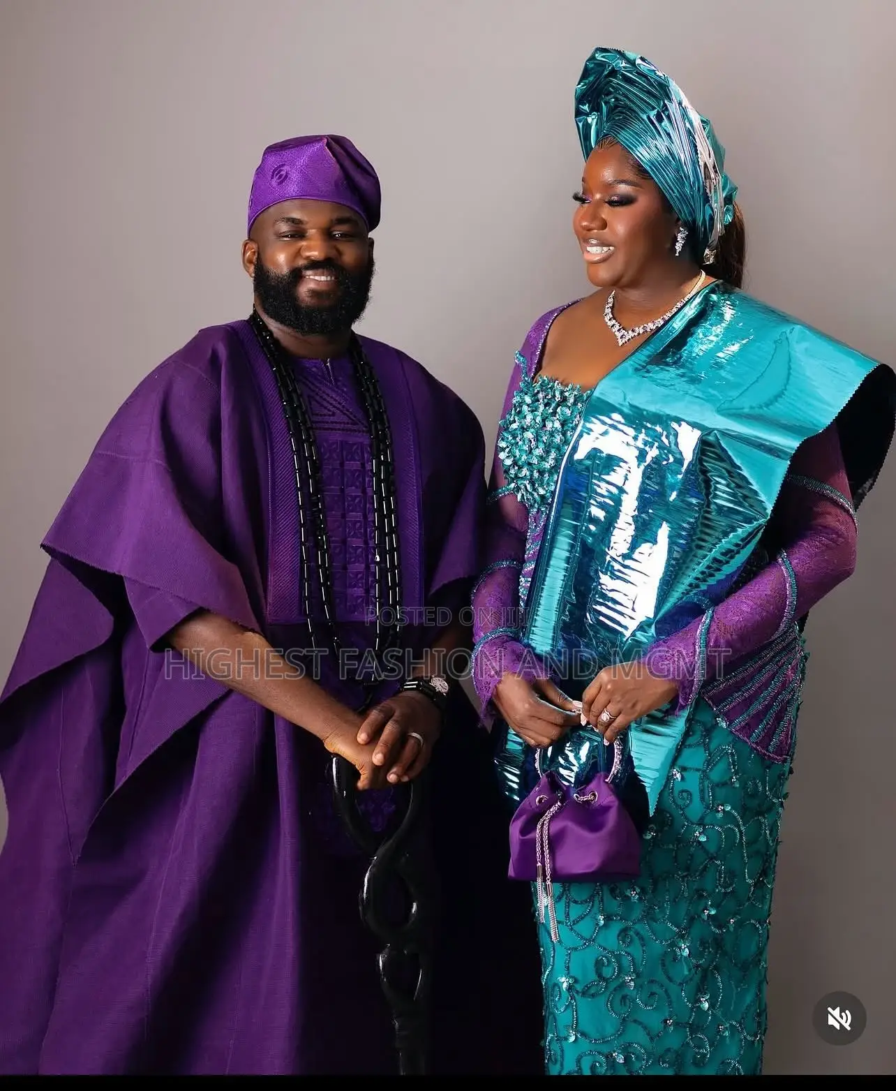 Teal Purple Embellished Bridal Gown Men’S Purple Agbada
