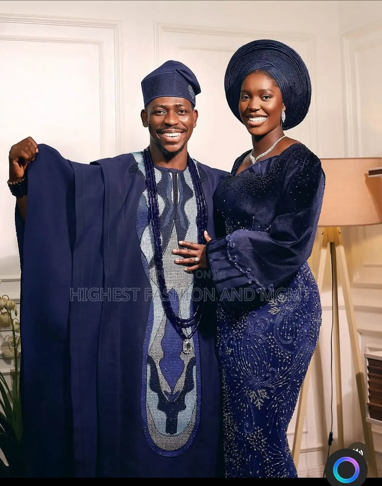 Navy Beaded Bridal Gown Men’S Navy Agbada