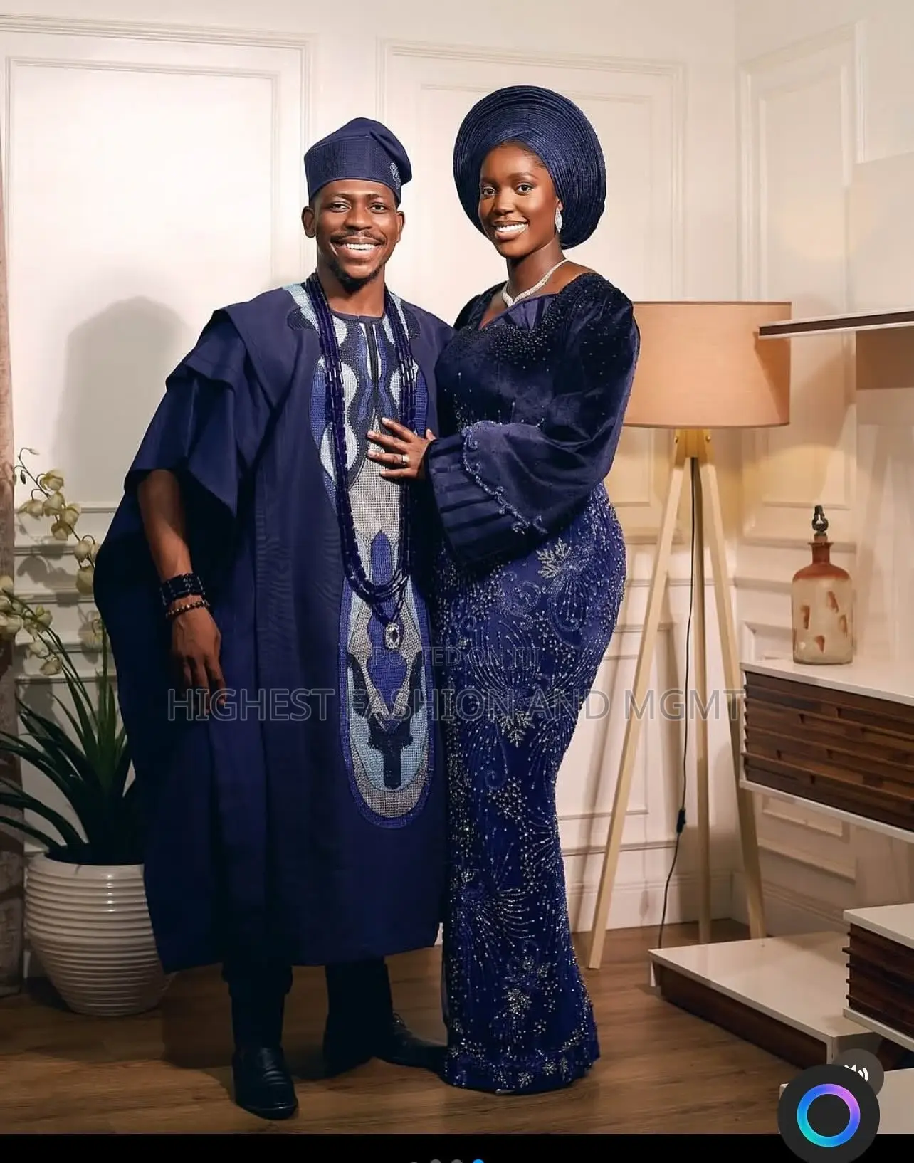 Navy Beaded Bridal Gown Men’S Navy Agbada