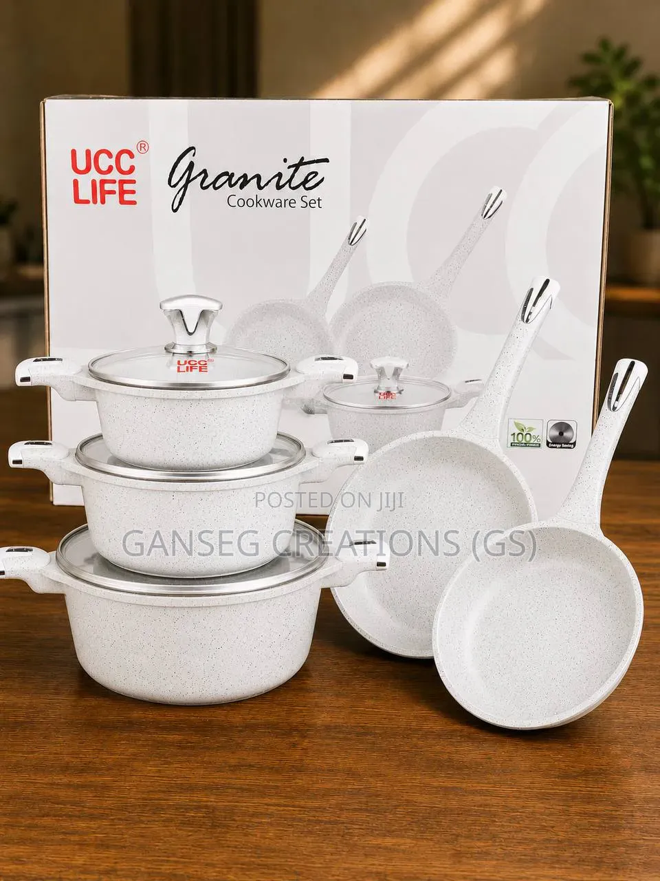 Premium Ucc Life White Granite Non-Stick Cookware Set (Brand New)