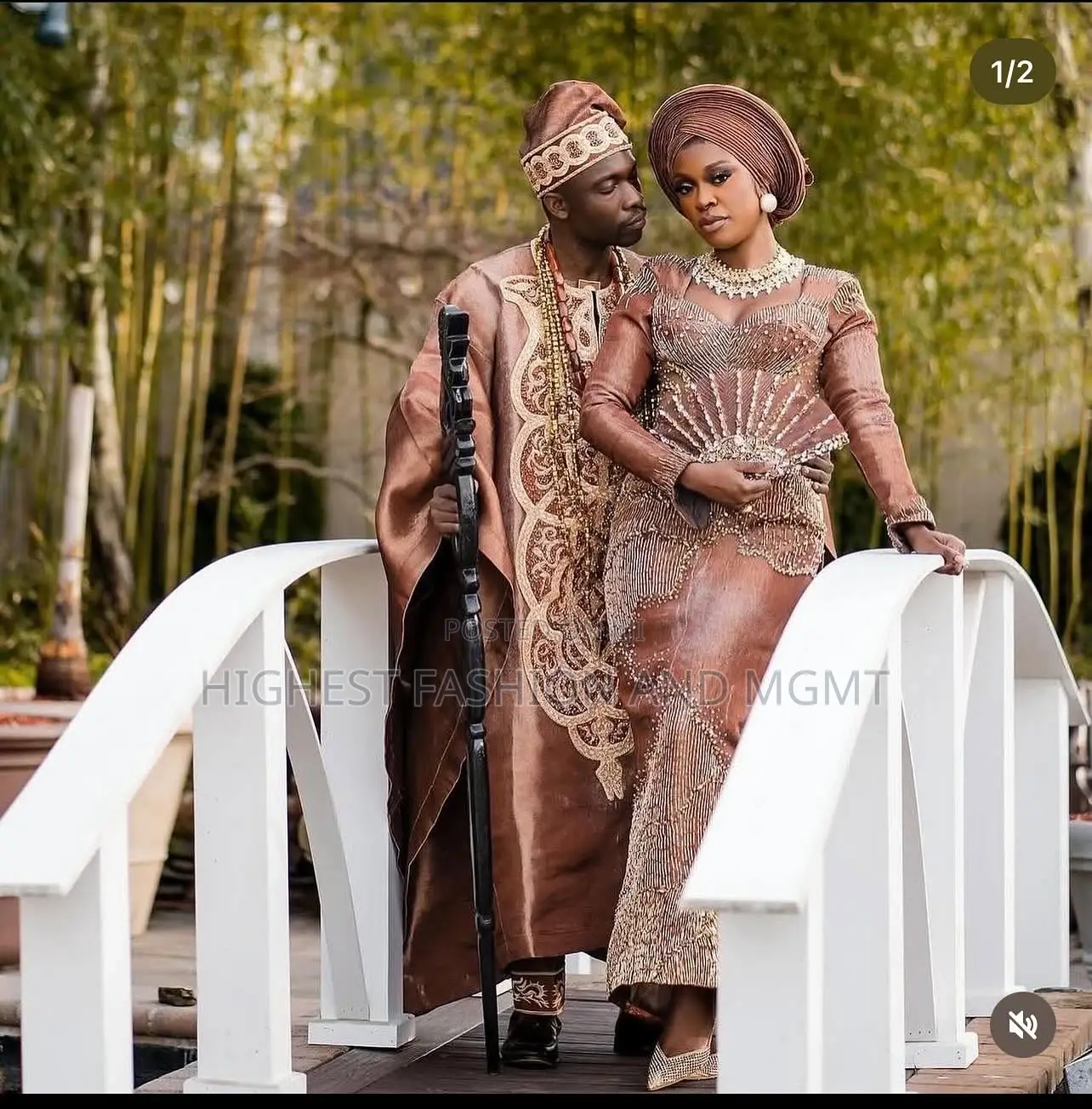 Premium Bronze Traditional Couple Set