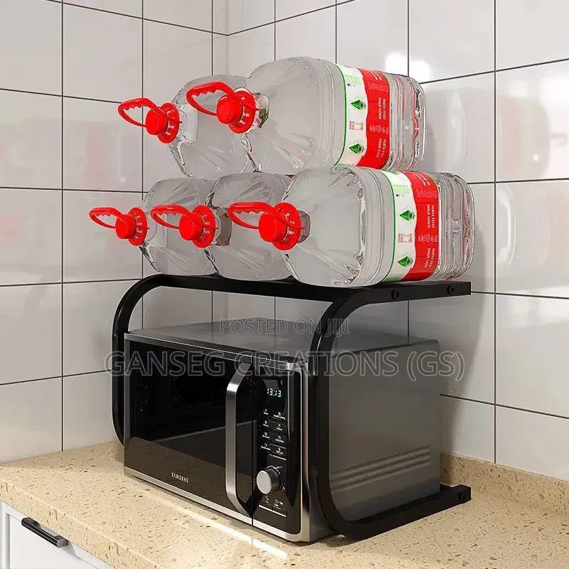 Premium Heavy-Duty Microwave Oven Rack –2-Tier Kitchen Organizer Shelf