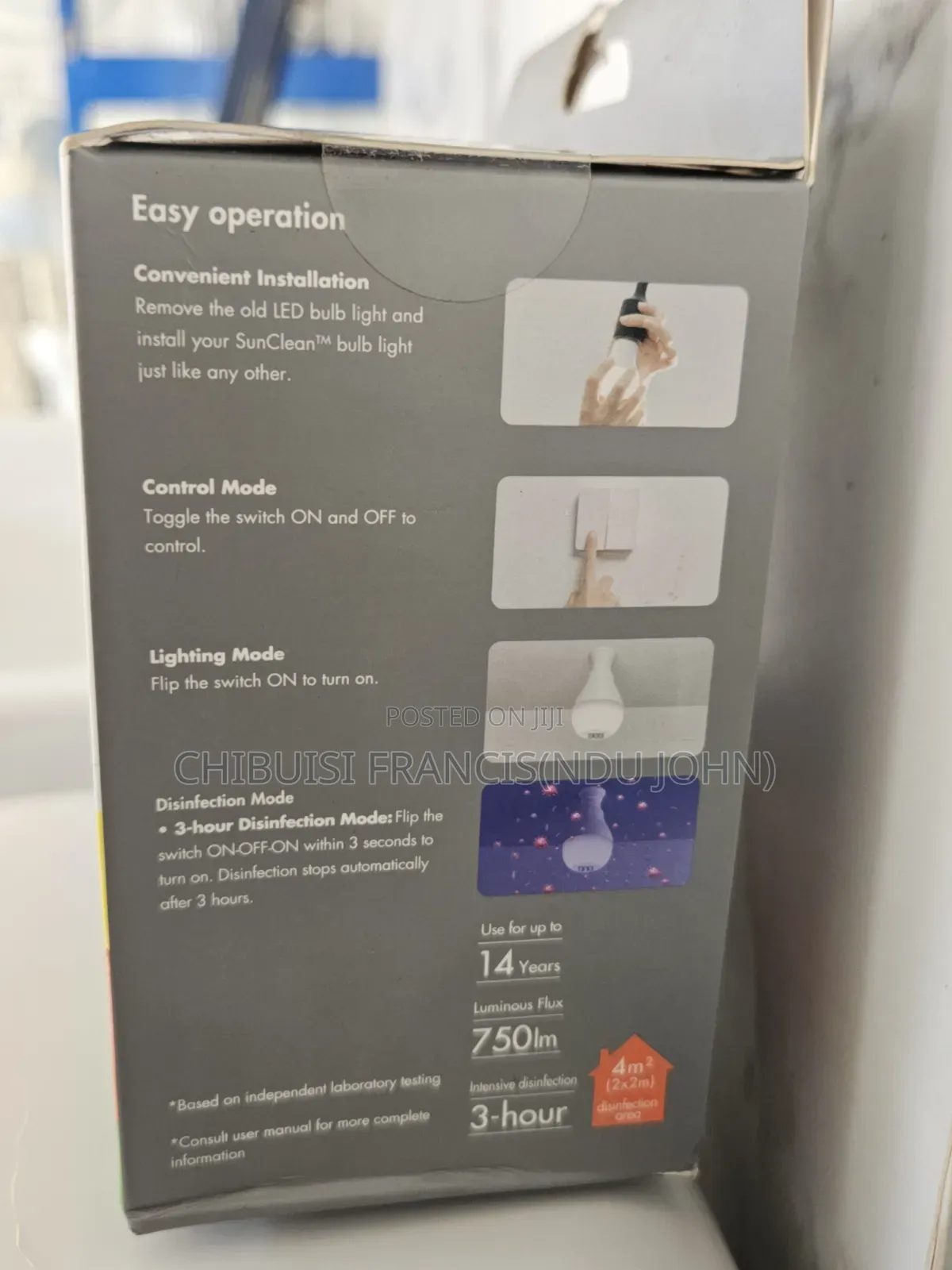 Surface Disinfection Lighting[59s Sunclean Uv-C + Uv-a Led Bulb)