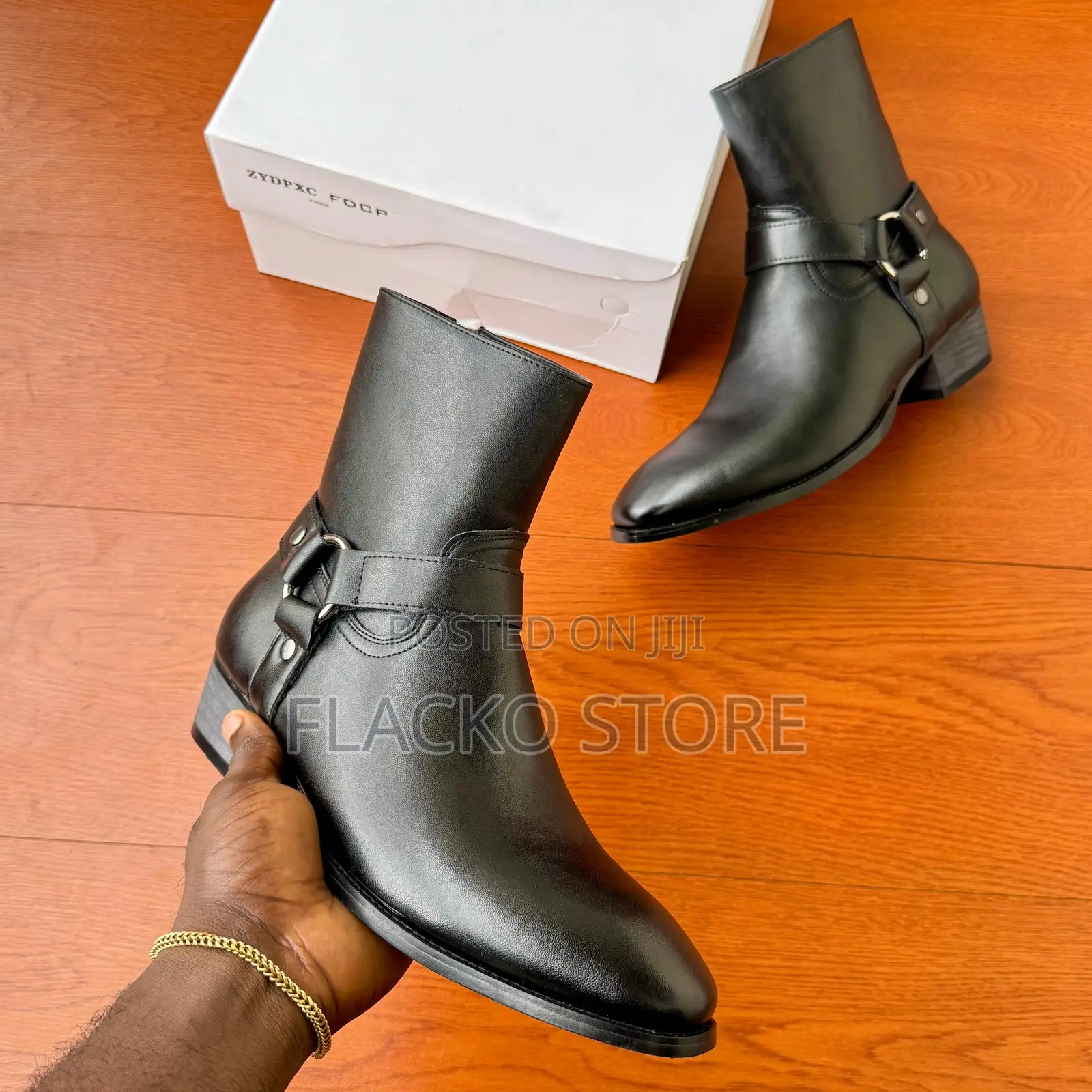 Original Harness Metal Stud Zipper Men’S Ankle Boots