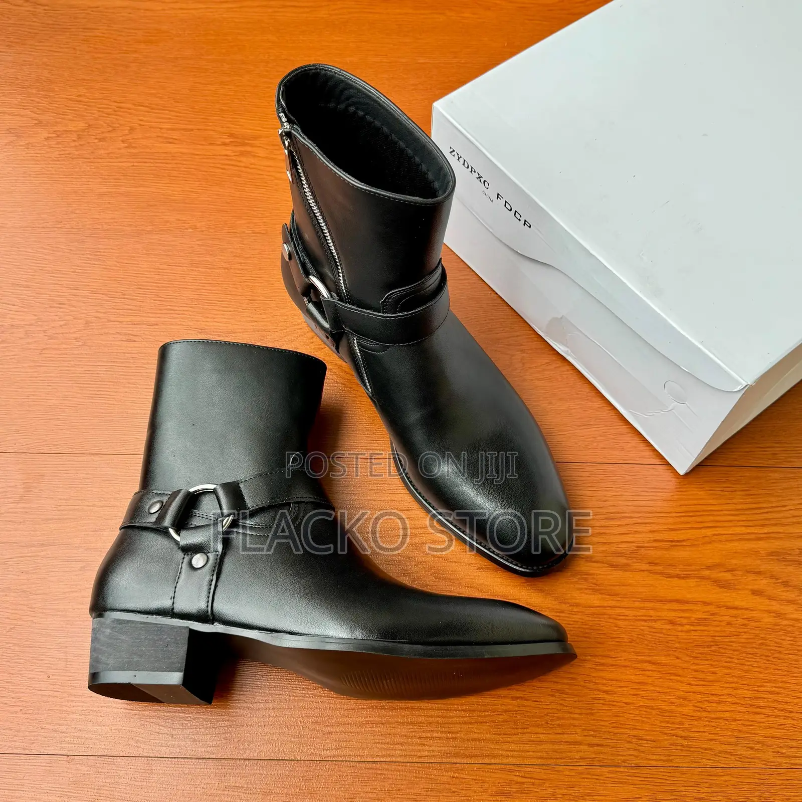 Original Harness Metal Stud Zipper Men’S Ankle Boots