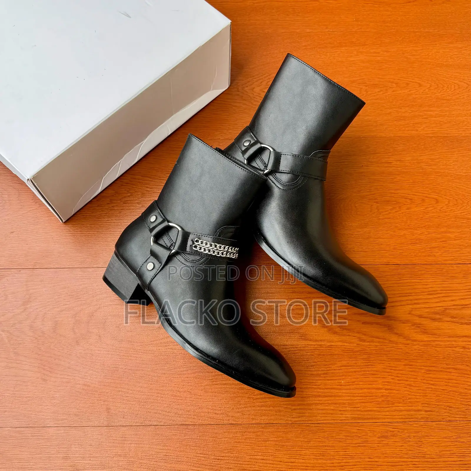Original Harness Metal Stud Zipper Men’S Ankle Boots
