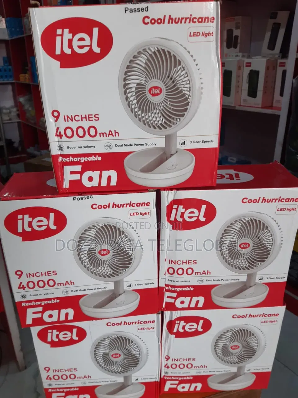 Itel Rechargeable Fan 9 Inches (4000mah)