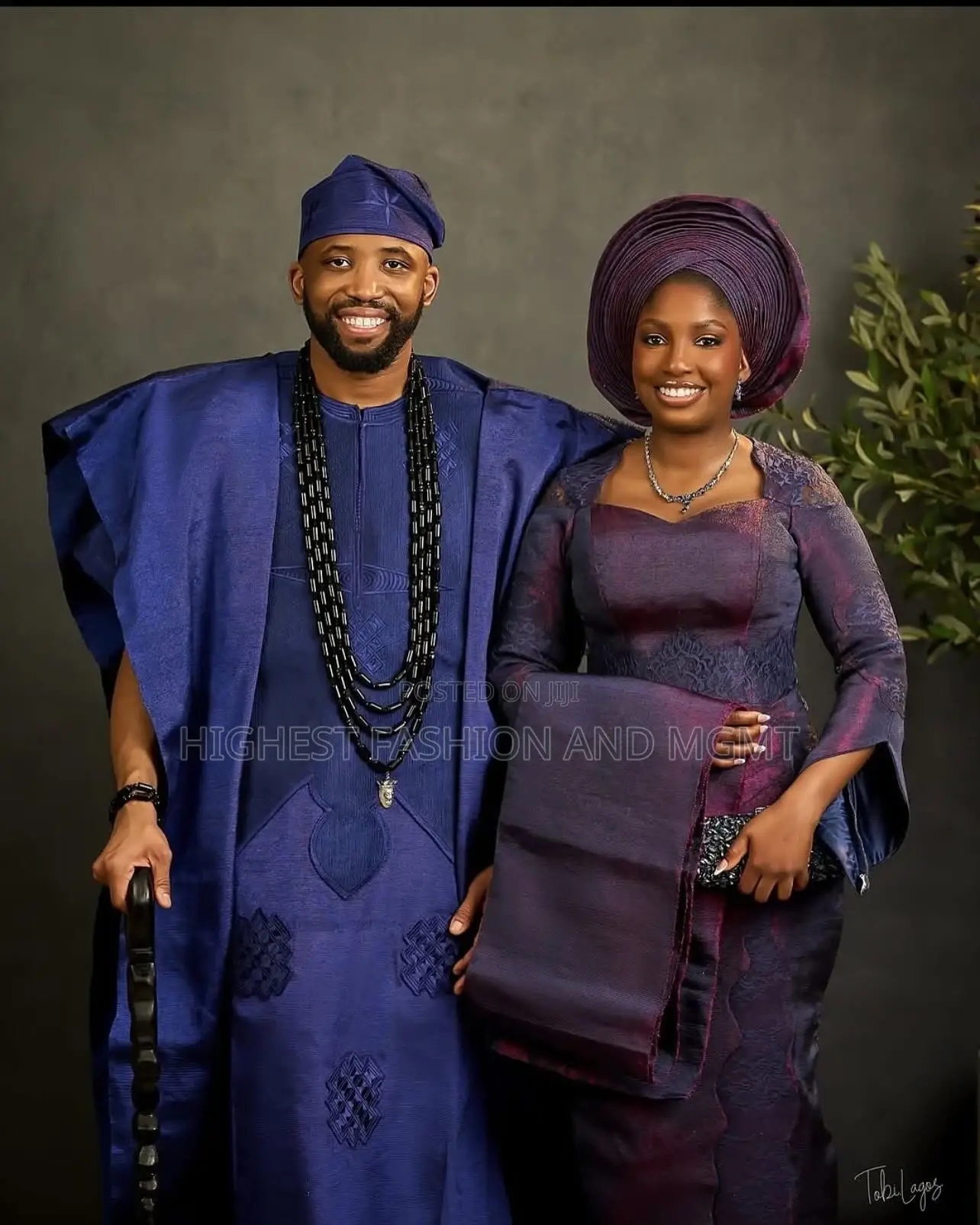 Purple-Shift Bridal Gown Men’S Royal Blue Agbada